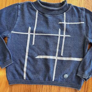 80s 90s BLUE WILLI'S Linen Blend Sweater Mock Neck Made In Denmark Adult Medium